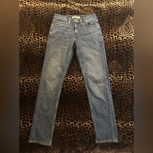 Levi's Blue Denim with Leopard Print Accent